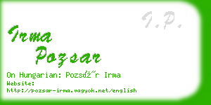 irma pozsar business card